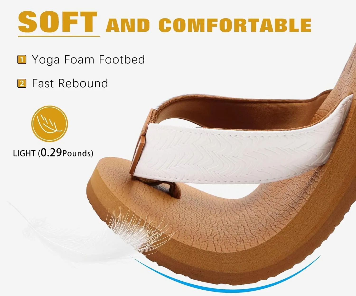 KuaiLu Men's Yoga Mat Leather Flip Flops with Arch Support Comfortable Cushion Walking Thong Sandals Slip On Indoor Outdoor