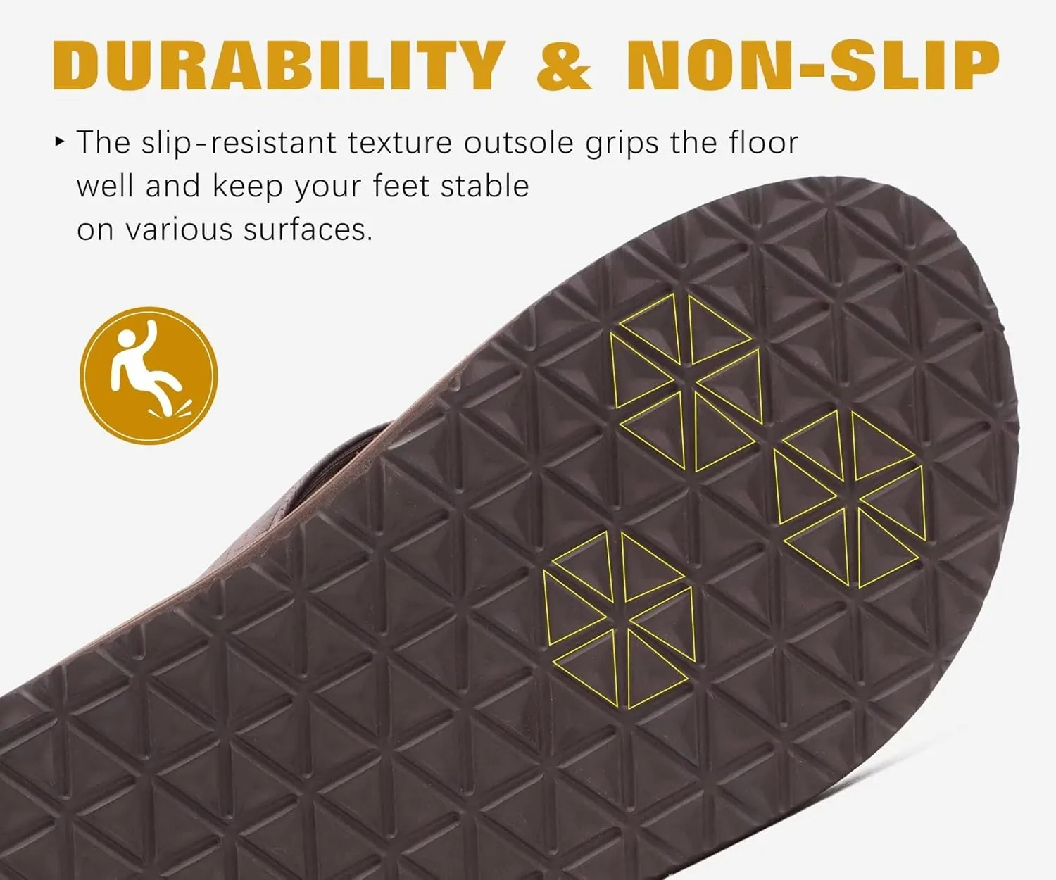 KuaiLu Men's Yoga Mat Leather Flip Flops with Arch Support Comfortable Cushion Walking Thong Sandals Slip On Indoor Outdoor