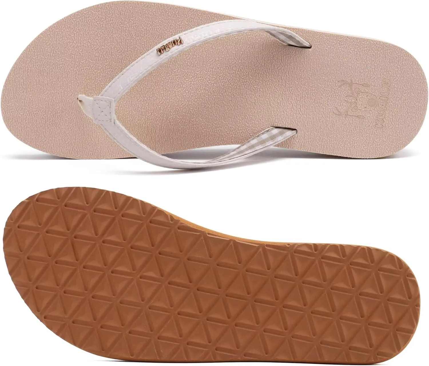KuaiLu Womens Arch Support Flip Flops Comfortable Yoga Mat Slip on Summer Beach Walking Thong Cushion Sandals