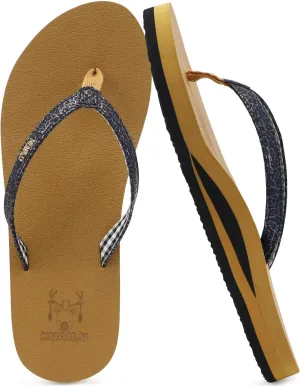 KuaiLu Womens Arch Support Flip Flops Comfortable Yoga Mat Slip on Summer Beach Walking Thong Cushion Sandals