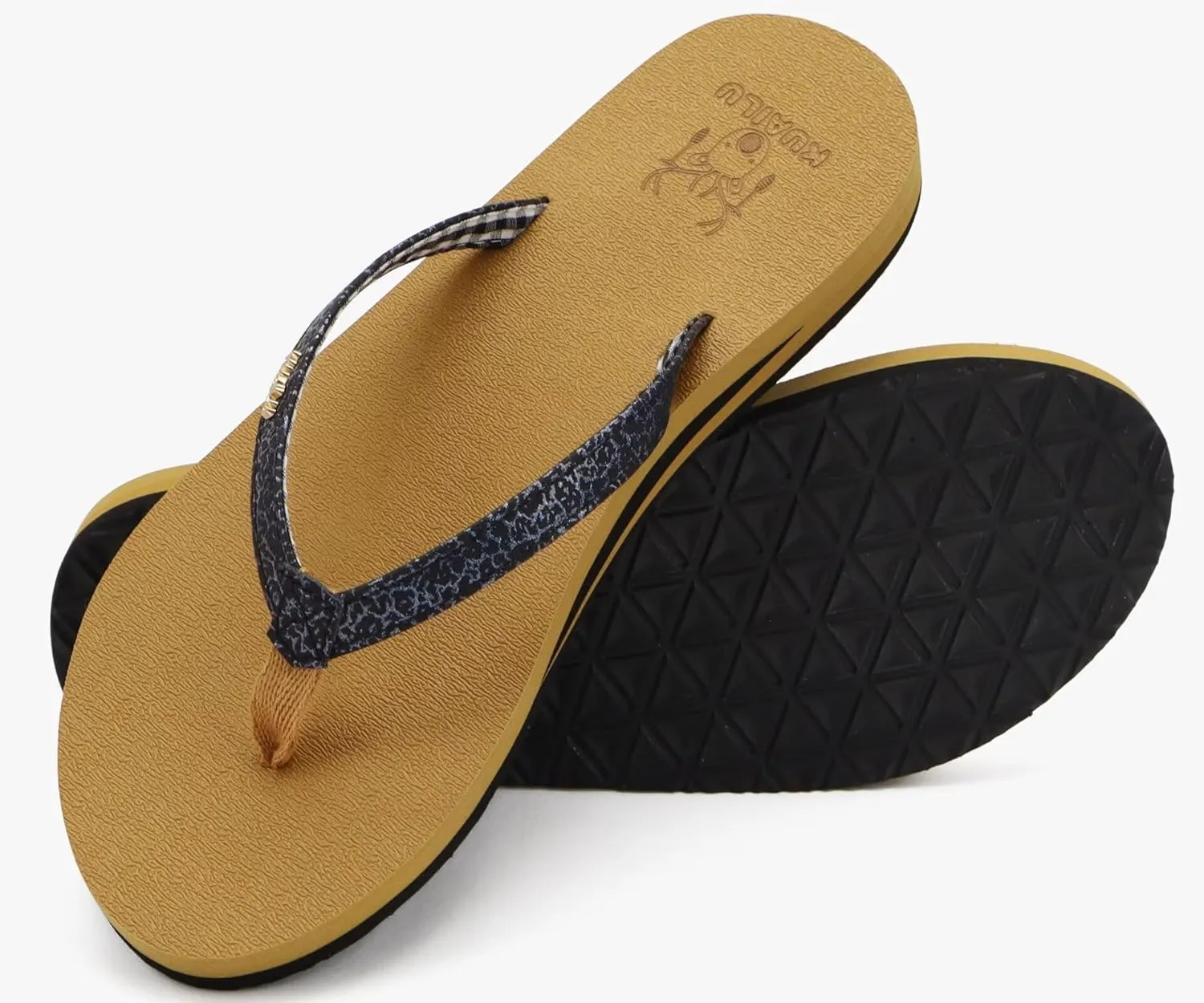 KuaiLu Womens Arch Support Flip Flops Comfortable Yoga Mat Slip on Summer Beach Walking Thong Cushion Sandals