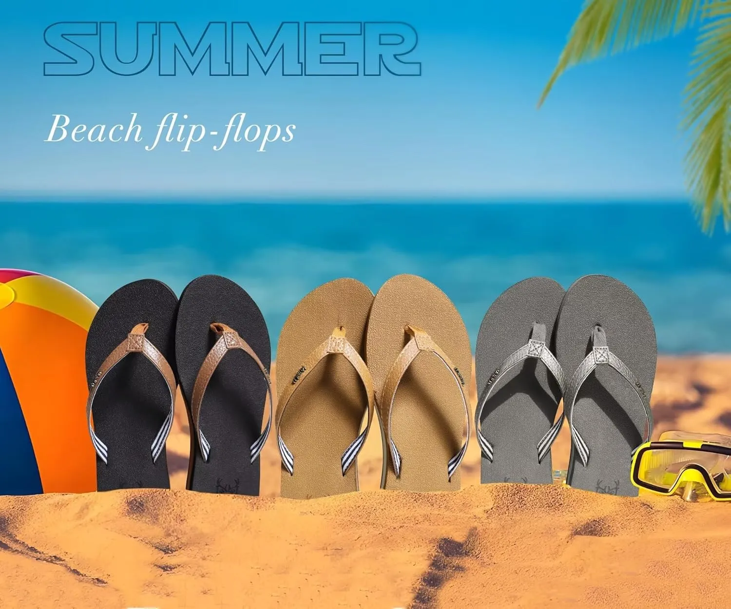 KuaiLu Womens Arch Support Flip Flops Comfortable Yoga Mat Slip on Summer Beach Walking Thong Cushion Sandals