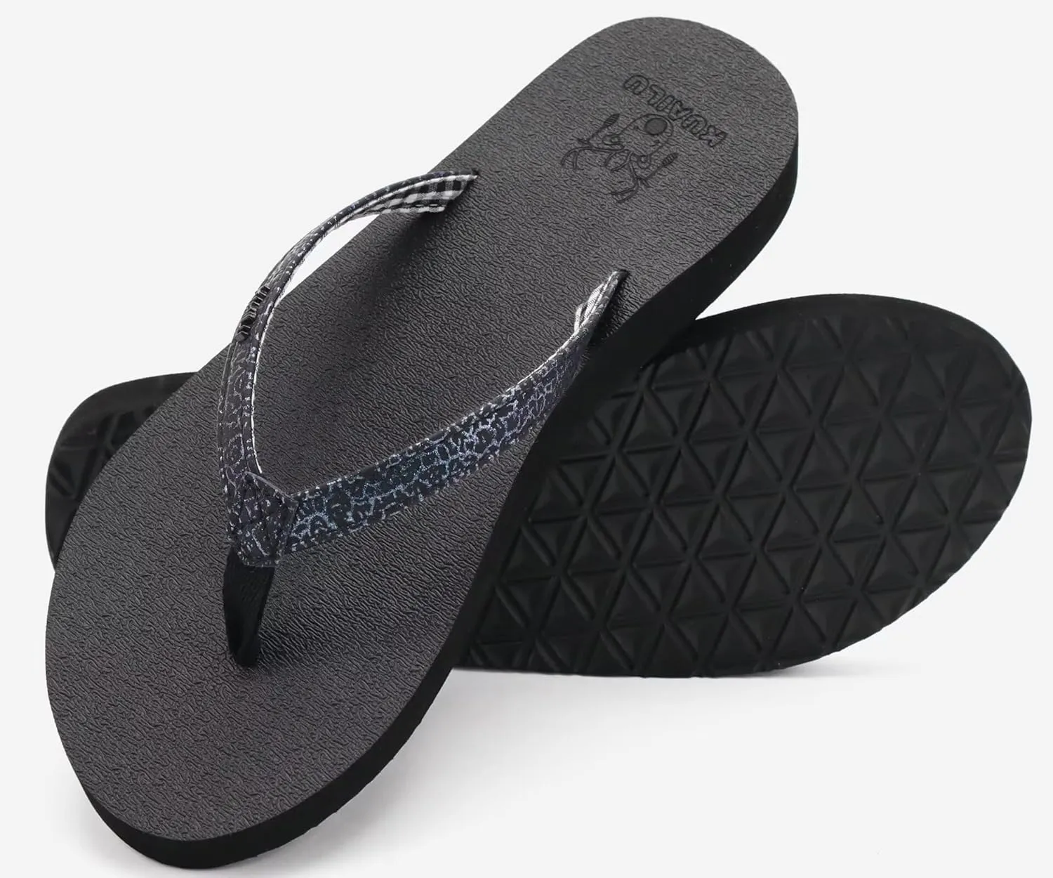 KuaiLu Womens Arch Support Flip Flops Comfortable Yoga Mat Slip on Summer Beach Walking Thong Cushion Sandals