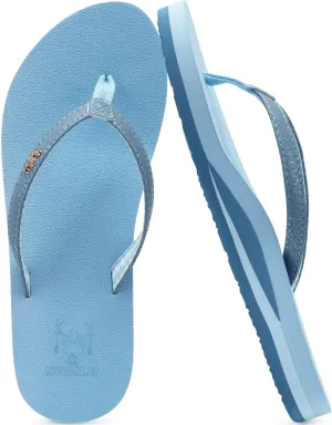 KuaiLu Womens Arch Support Flip Flops Comfortable Yoga Mat Slip on Summer Beach Walking Thong Cushion Sandals