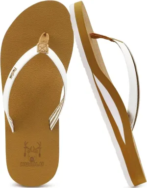 KuaiLu Womens Arch Support Flip Flops Comfortable Yoga Mat Slip on Summer Beach Walking Thong Cushion Sandals