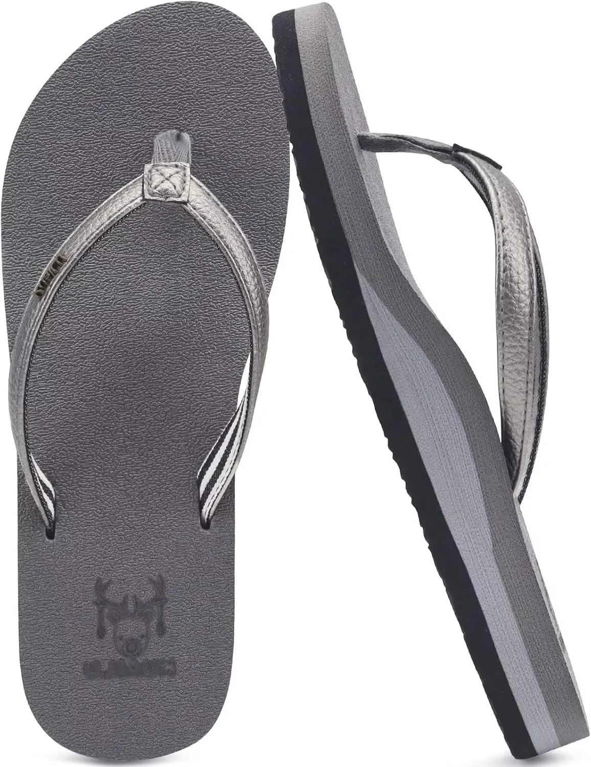 KuaiLu Womens Arch Support Flip Flops Comfortable Yoga Mat Slip on Summer Beach Walking Thong Cushion Sandals