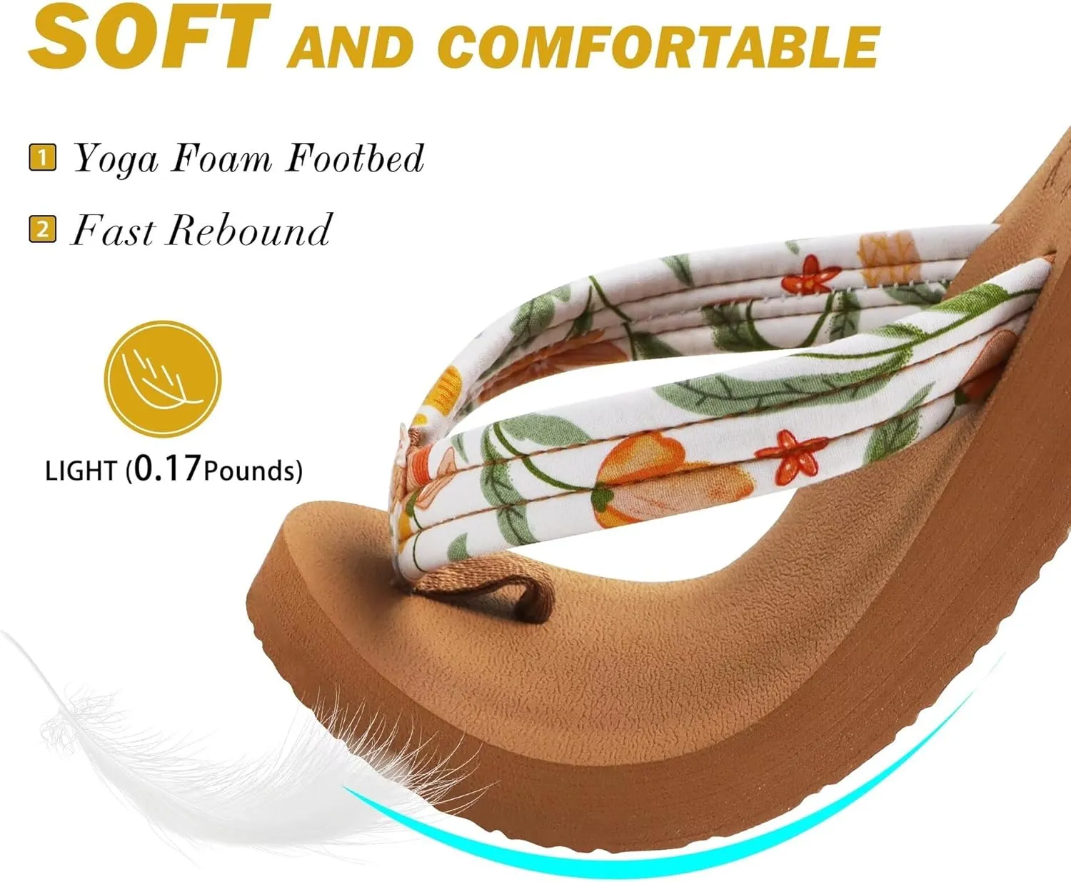KuaiLu Womens Arch Support Flip Flops Ladies Comfort Lightweight Soft Yoga Mat Cushion Walking Thong Sandals
