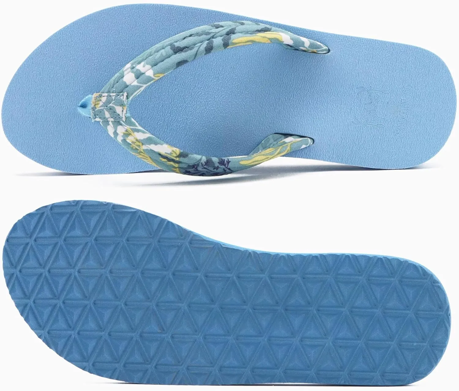KuaiLu Womens Arch Support Flip Flops Ladies Comfort Lightweight Soft Yoga Mat Cushion Walking Thong Sandals