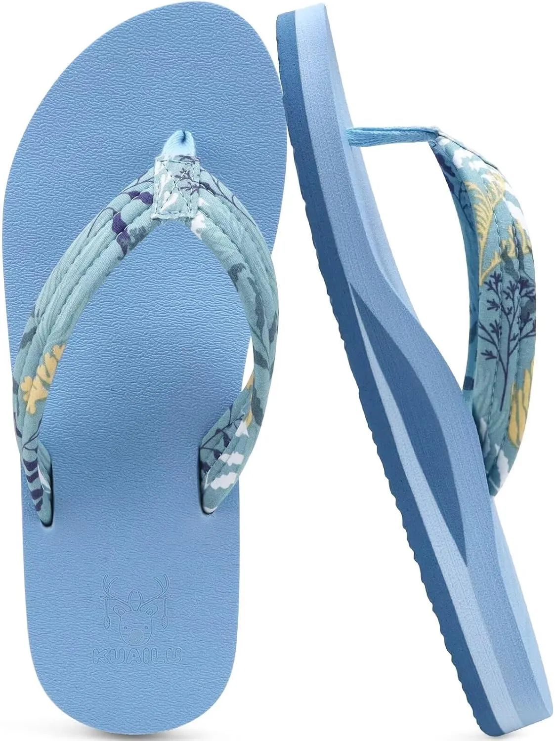 KuaiLu Womens Arch Support Flip Flops Ladies Comfort Lightweight Soft Yoga Mat Cushion Walking Thong Sandals