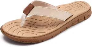 KuaiLu Womens Casual Flip Flops Yoga Mat Comfortable Cushion Arch Support Walking Thong Sandals Lightweight Non-Slip Summer Beach Slippers