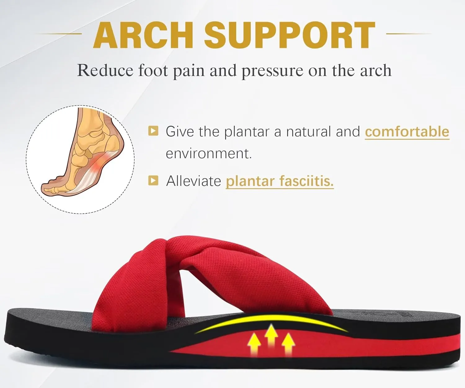 KuaiLu Womens Dressy Sandals with Arch Support Yoga Mat Comfortable Cushion Walking Criss Cross Slides Summer Beach Slip On Indoor Outdoor Slippers