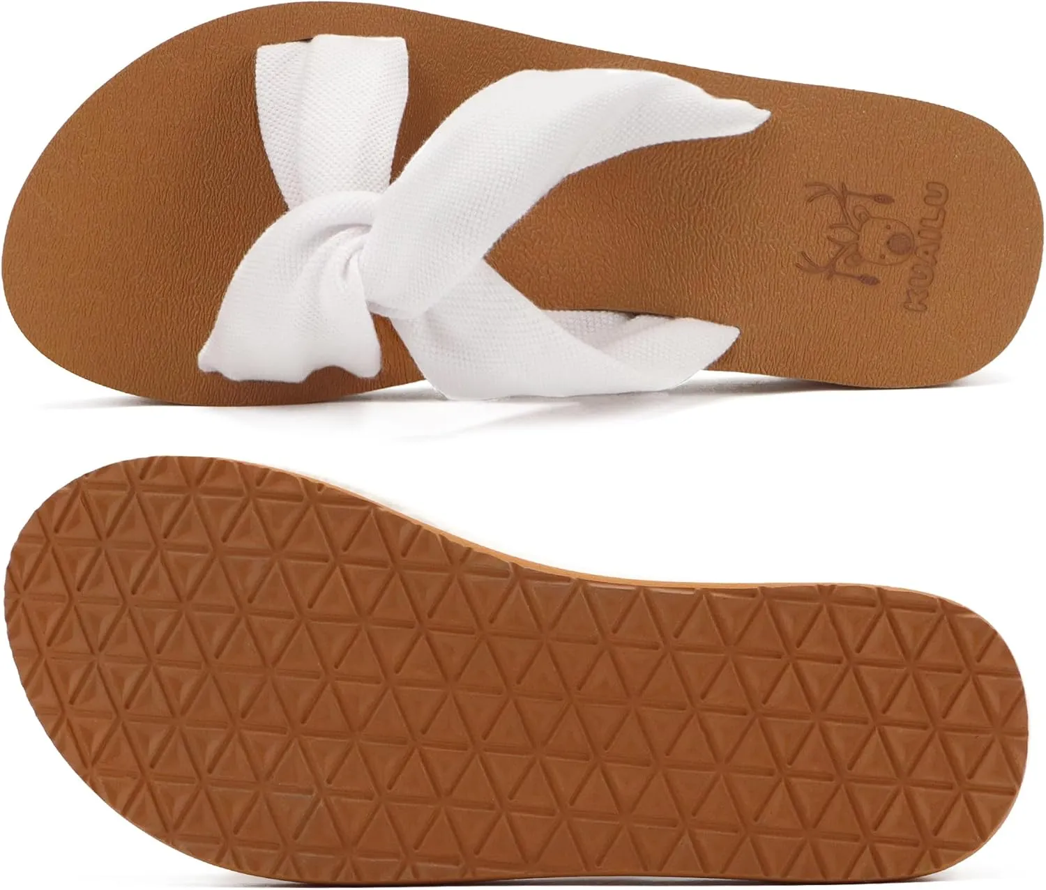 KuaiLu Womens Dressy Sandals with Arch Support Yoga Mat Comfortable Cushion Walking Criss Cross Slides Summer Beach Slip On Indoor Outdoor Slippers