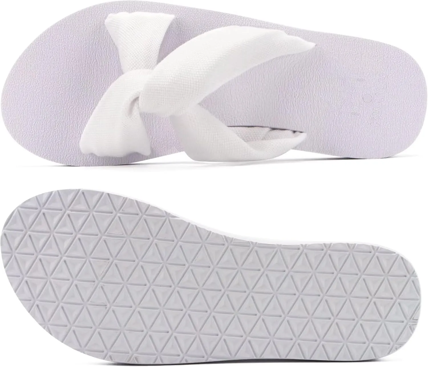 KuaiLu Womens Dressy Sandals with Arch Support Yoga Mat Comfortable Cushion Walking Criss Cross Slides Summer Beach Slip On Indoor Outdoor Slippers