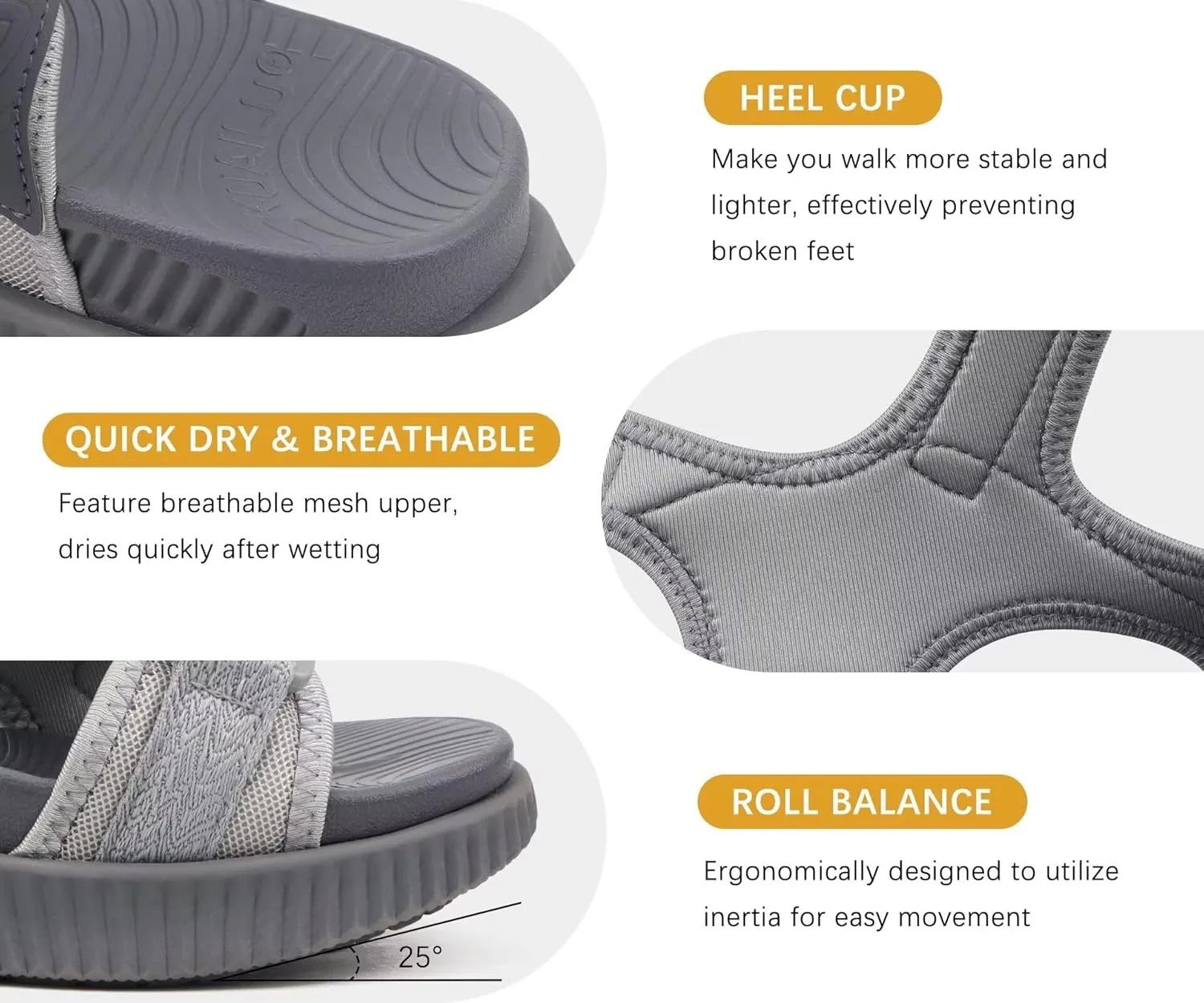 KuaiLu Womens Orthopedic Walking Sandals Recovery Sport Outdoor Hiking Water Sandles Thick Athletic Cushion Adjustable Strap Sandals with Comfortable Plantar Fasciitis Arch Support