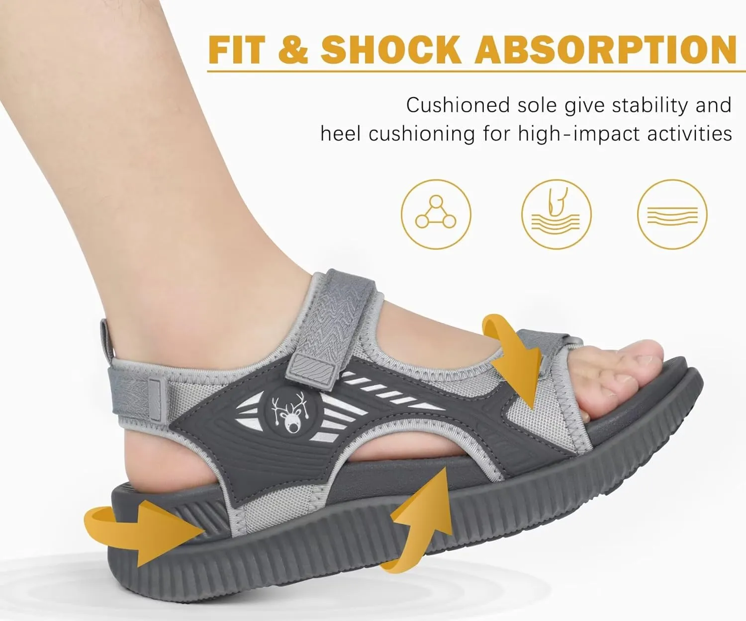 KuaiLu Womens Orthopedic Walking Sandals Recovery Sport Outdoor Hiking Water Sandles Thick Athletic Cushion Adjustable Strap Sandals with Comfortable Plantar Fasciitis Arch Support