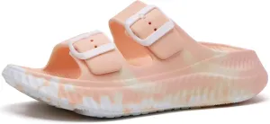 KuaiLu Womens Recovery Sandals With Comfortable Plantar Fasciitis Arch Support, Orthotic Adjustable Thick Cushion Sport Slides Reduces Stress on Feet, Joints & Back Post-Exercise