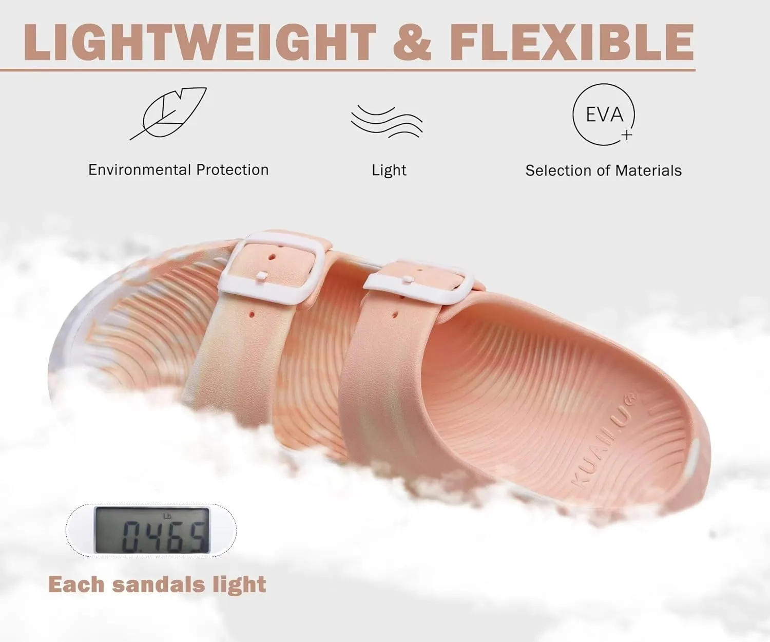 KuaiLu Womens Recovery Sandals With Comfortable Plantar Fasciitis Arch Support, Orthotic Adjustable Thick Cushion Sport Slides Reduces Stress on Feet, Joints & Back Post-Exercise