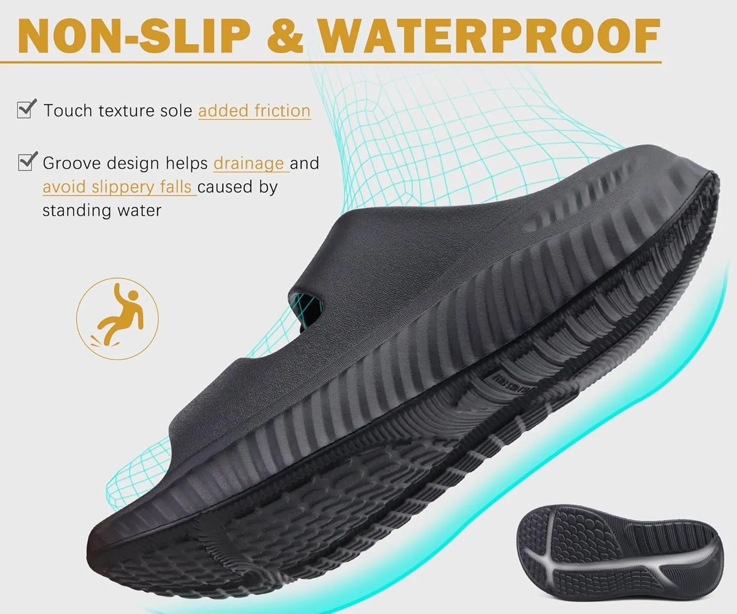 KuaiLu Womens Recovery Sandals With Comfortable Plantar Fasciitis Arch Support, Orthotic Adjustable Thick Cushion Sport Slides Reduces Stress on Feet, Joints & Back Post-Exercise