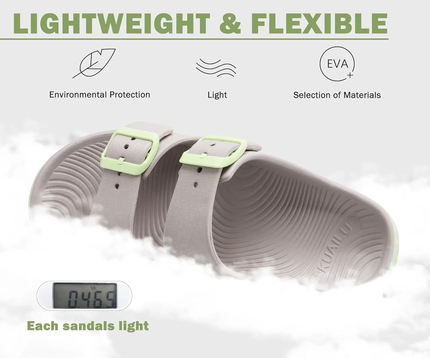 KuaiLu Womens Recovery Sandals With Comfortable Plantar Fasciitis Arch Support, Orthotic Adjustable Thick Cushion Sport Slides Reduces Stress on Feet, Joints & Back Post-Exercise