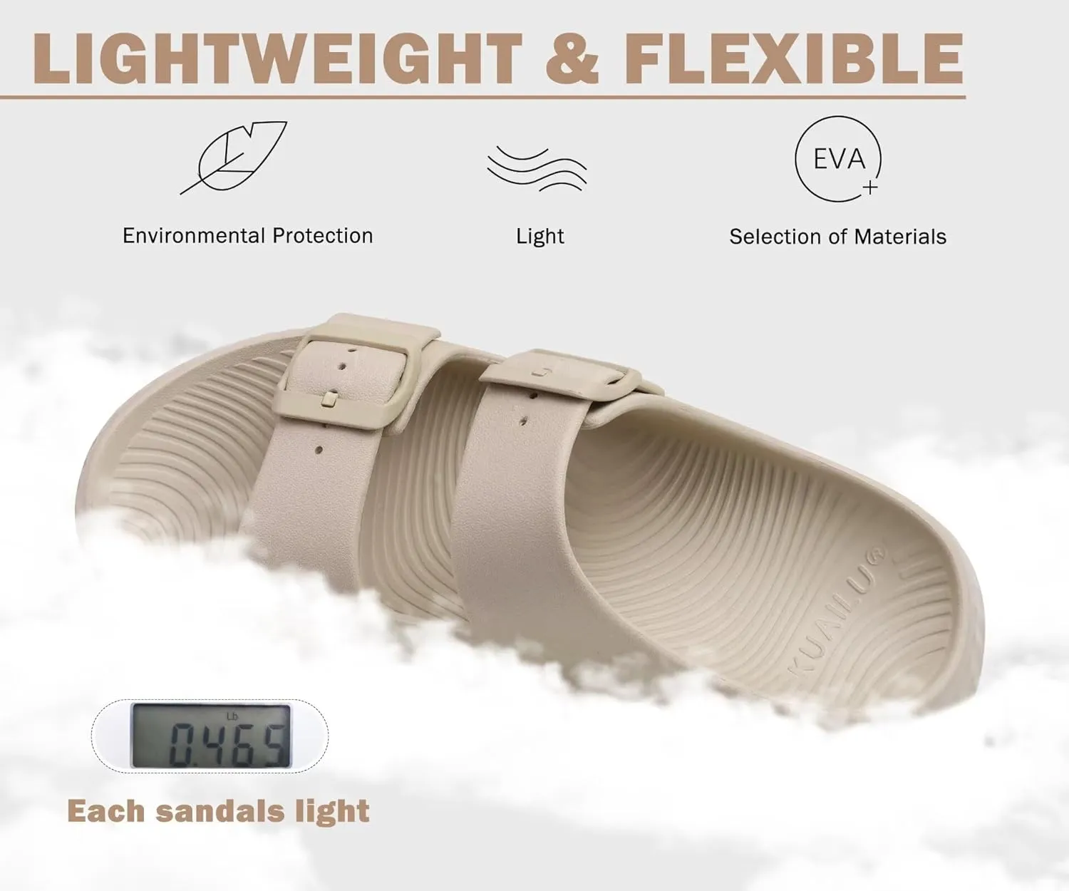 KuaiLu Womens Recovery Sandals With Comfortable Plantar Fasciitis Arch Support, Orthotic Adjustable Thick Cushion Sport Slides Reduces Stress on Feet, Joints & Back Post-Exercise