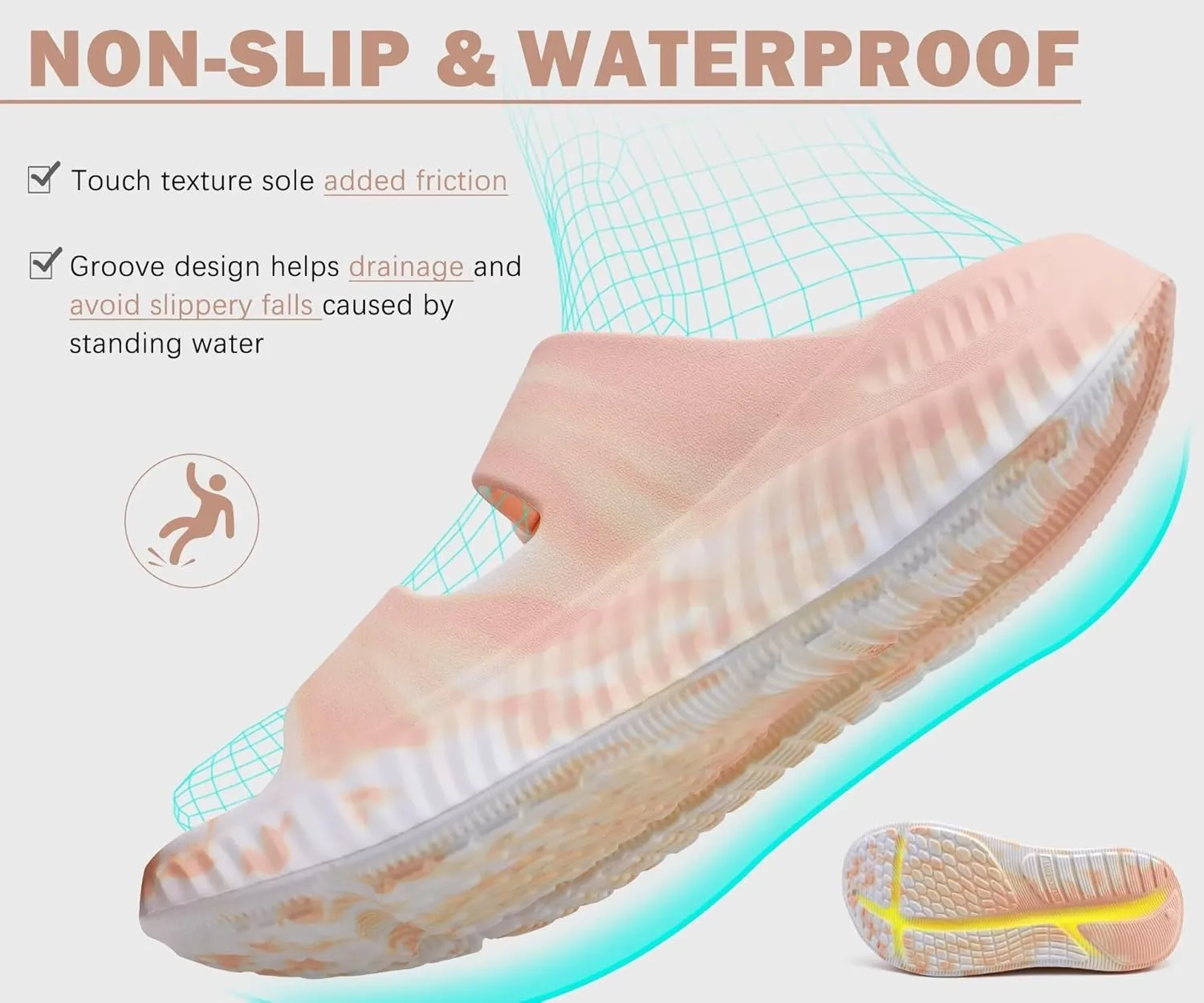 KuaiLu Womens Recovery Sandals With Comfortable Plantar Fasciitis Arch Support, Orthotic Adjustable Thick Cushion Sport Slides Reduces Stress on Feet, Joints & Back Post-Exercise