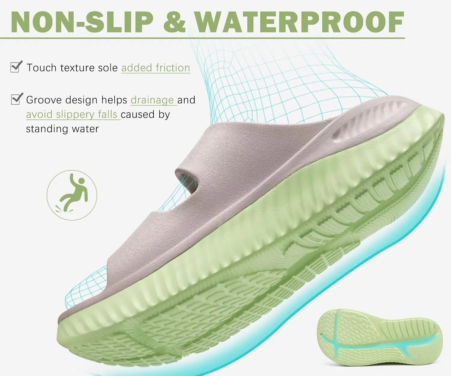 KuaiLu Womens Recovery Sandals With Comfortable Plantar Fasciitis Arch Support, Orthotic Adjustable Thick Cushion Sport Slides Reduces Stress on Feet, Joints & Back Post-Exercise