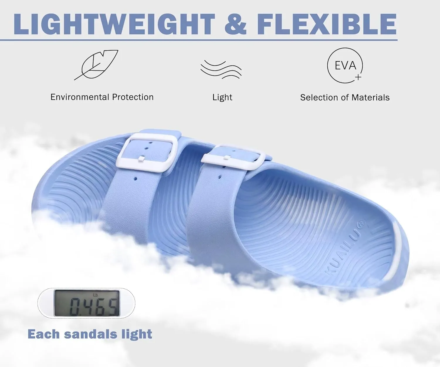 KuaiLu Womens Recovery Sandals With Comfortable Plantar Fasciitis Arch Support, Orthotic Adjustable Thick Cushion Sport Slides Reduces Stress on Feet, Joints & Back Post-Exercise