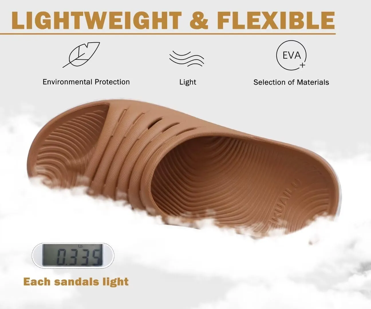 KuaiLu Womens Recovery Sandals With Comfortable Plantar Fasciitis Support,Ladies Orthotic Open Toe Sport Slides Thick Cushion Reduces Stress on Feet,Joints & Back Post-Exercise