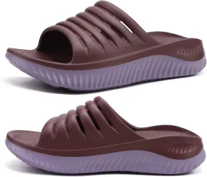 KuaiLu Womens Recovery Sandals With Comfortable Plantar Fasciitis Support,Ladies Orthotic Open Toe Sport Slides Thick Cushion Reduces Stress on Feet,Joints & Back Post-Exercise
