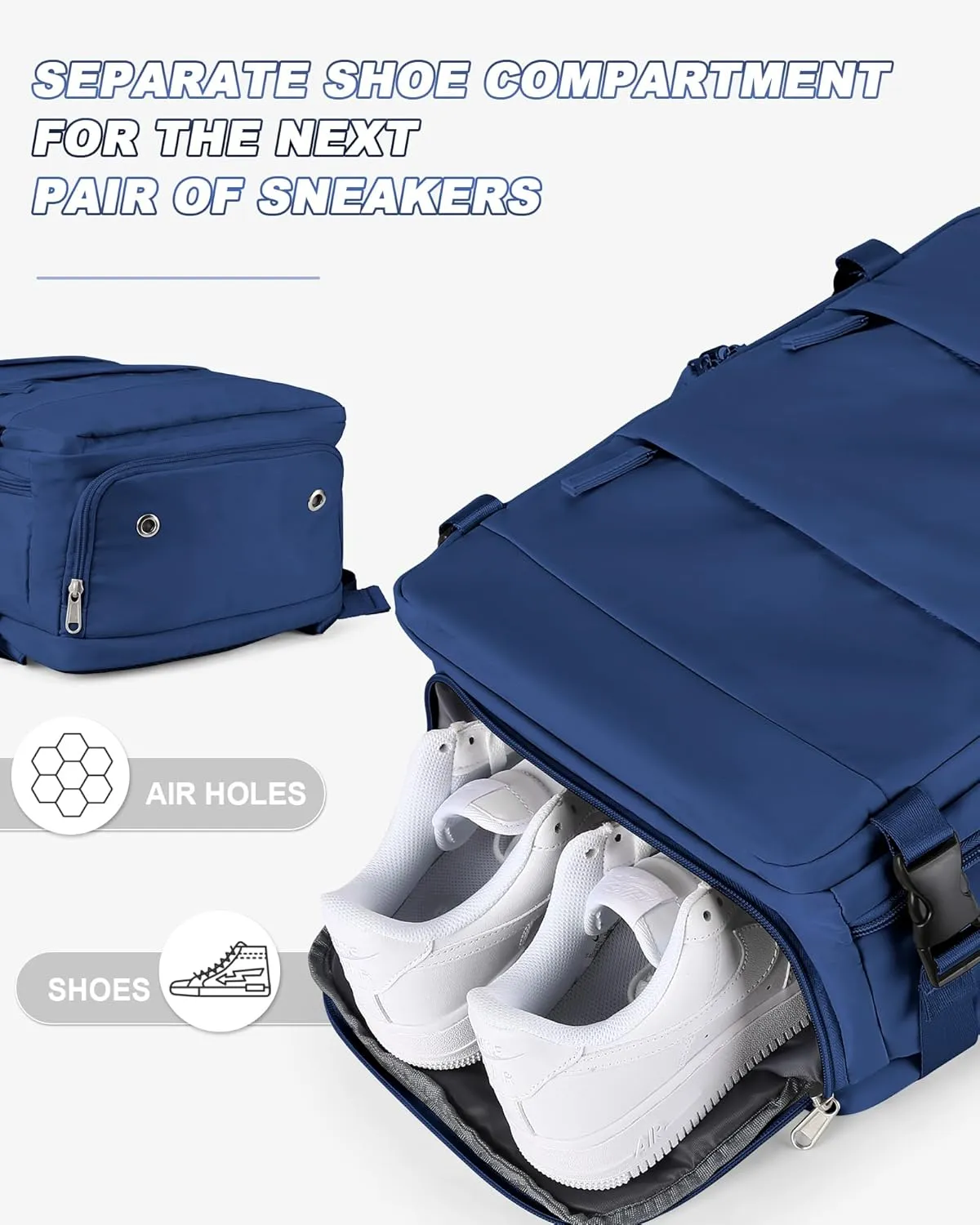 Large Travel Backpack for Men Carry on Backpack for Airplanes Mochila de Viaje Traveling Backpack for Women Airback Backpack for Traveling on Airplane Personal Item Backpack for Travel Bag Navy Blue