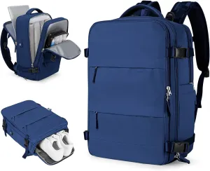 Large Travel Backpack for Men Carry on Backpack for Airplanes Mochila de Viaje Traveling Backpack for Women Airback Backpack for Traveling on Airplane Personal Item Backpack for Travel Bag Navy Blue