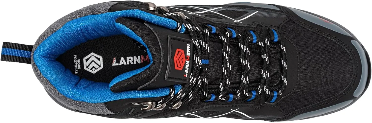 LARNMERN Steel Toe Boots Men, Non Slip Work Puncture Proof Safety Boot, Industrial Construction Comfortable Outdoor Hiking Military Tactical Shoes