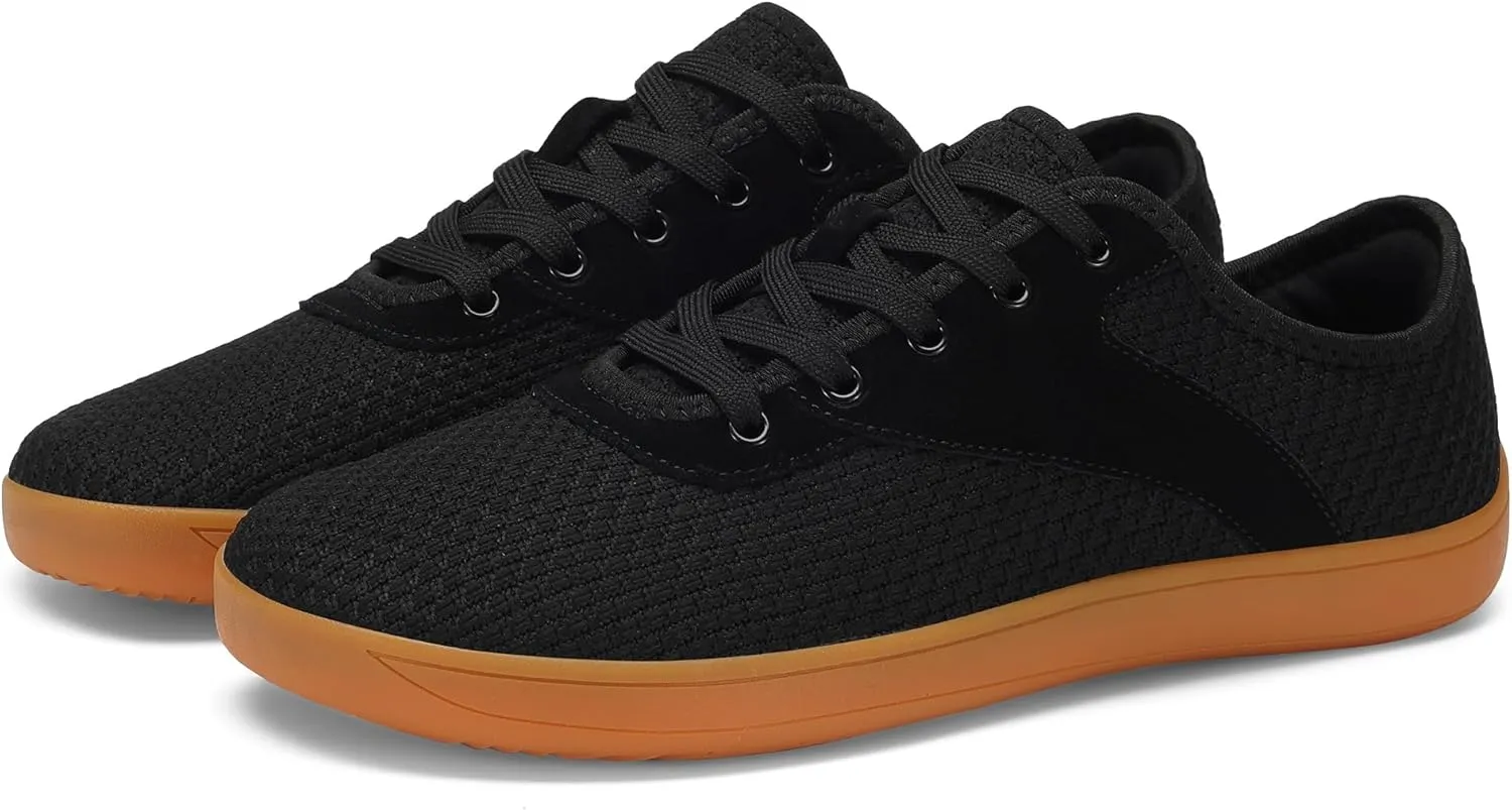 LCGJR Men's Wide Toe Box Shoes Minimalist Barefoot Walking Shoes Extra Wide Width Zero Drop Shoes Lightweight Breathable Sneakers