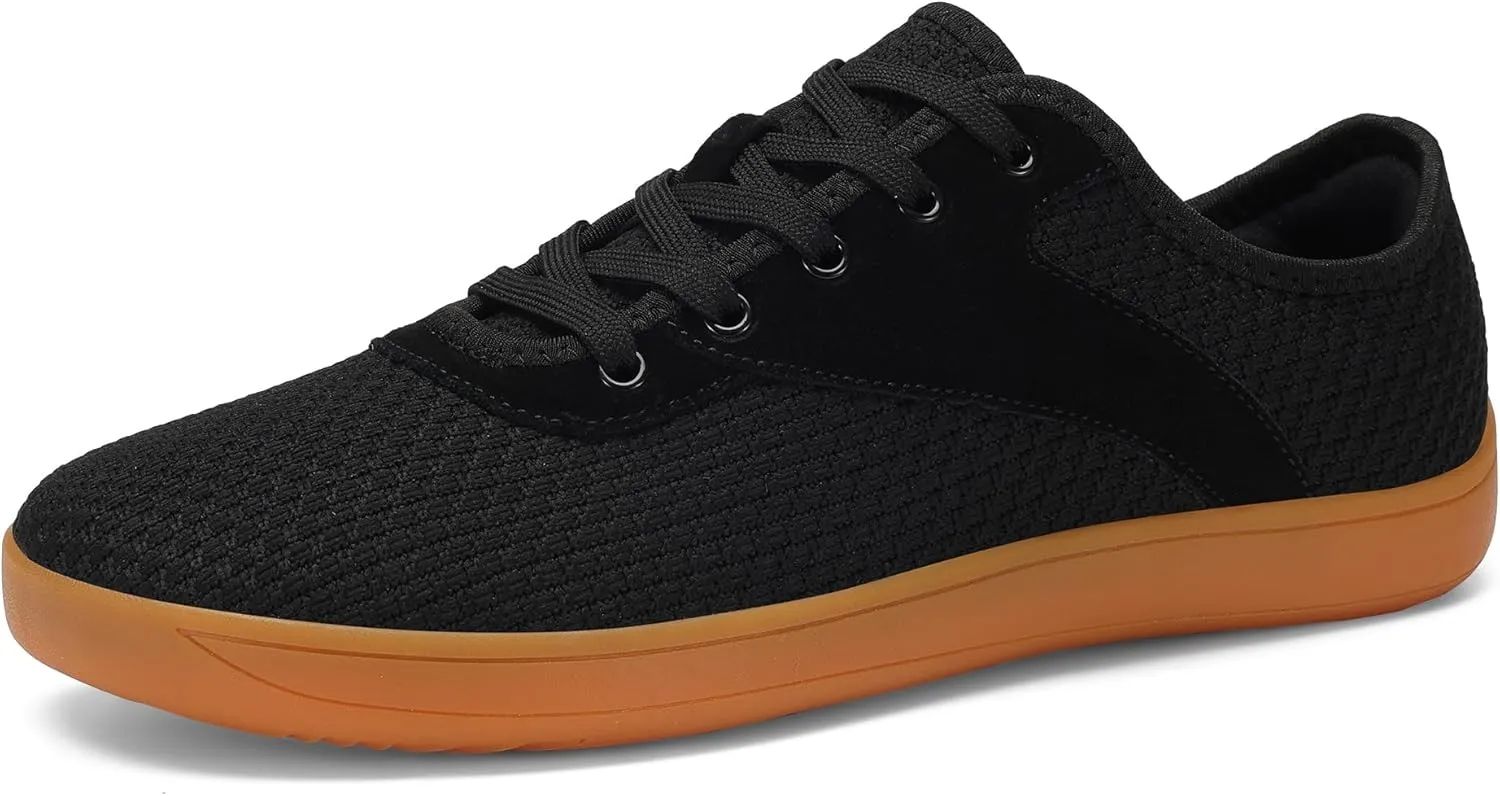 LCGJR Men's Wide Toe Box Shoes Minimalist Barefoot Walking Shoes Extra Wide Width Zero Drop Shoes Lightweight Breathable Sneakers