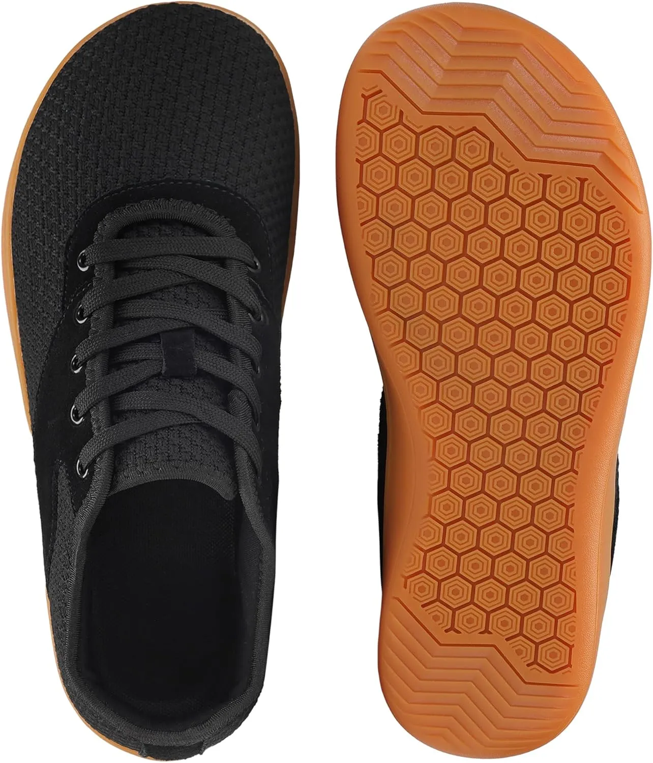 LCGJR Men's Wide Toe Box Shoes Minimalist Barefoot Walking Shoes Extra Wide Width Zero Drop Shoes Lightweight Breathable Sneakers