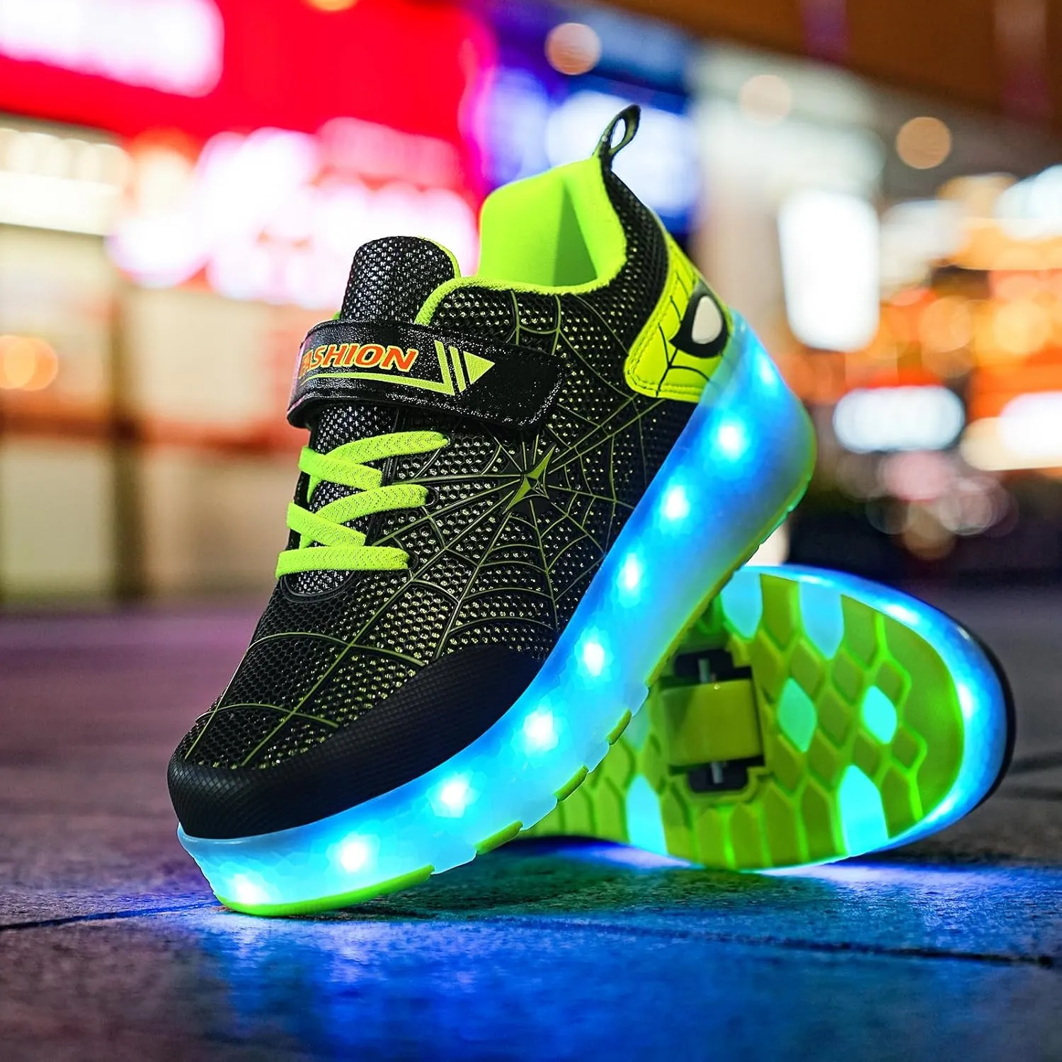 LED Light-Up Kids Roller Sneakers - Boys & Girls Adjustable Roller Shoes for Sports, Birthday, Christmas & Performance Gifts