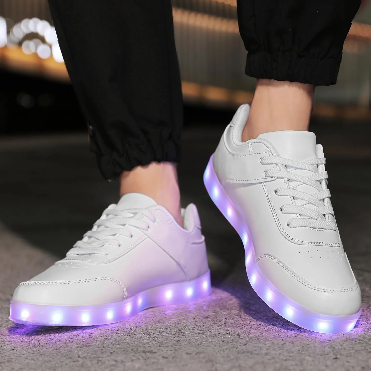 LED Unisex Light Up Shoes High Top Luminous Flashing USB Charging Lace Up Couples Sneakers for Women Men