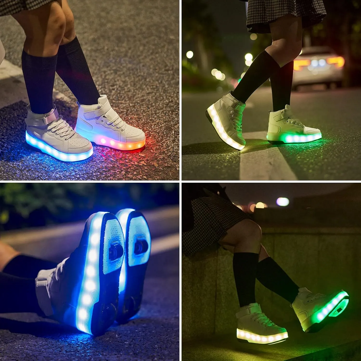 Light Up Shoes LED Roller Skate Shoes Wheels Boys Girls Sneakers Outdoor Slip On Kids Sneakers for Children Kids Gift