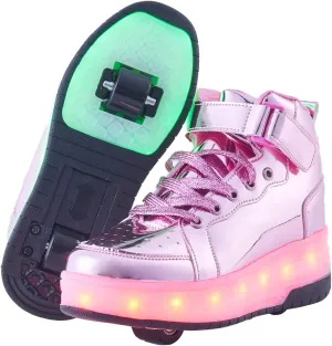 Light Up Shoes LED Roller Skate Shoes Wheels Boys Girls Sneakers Outdoor Slip On Kids Sneakers for Children Kids Gift