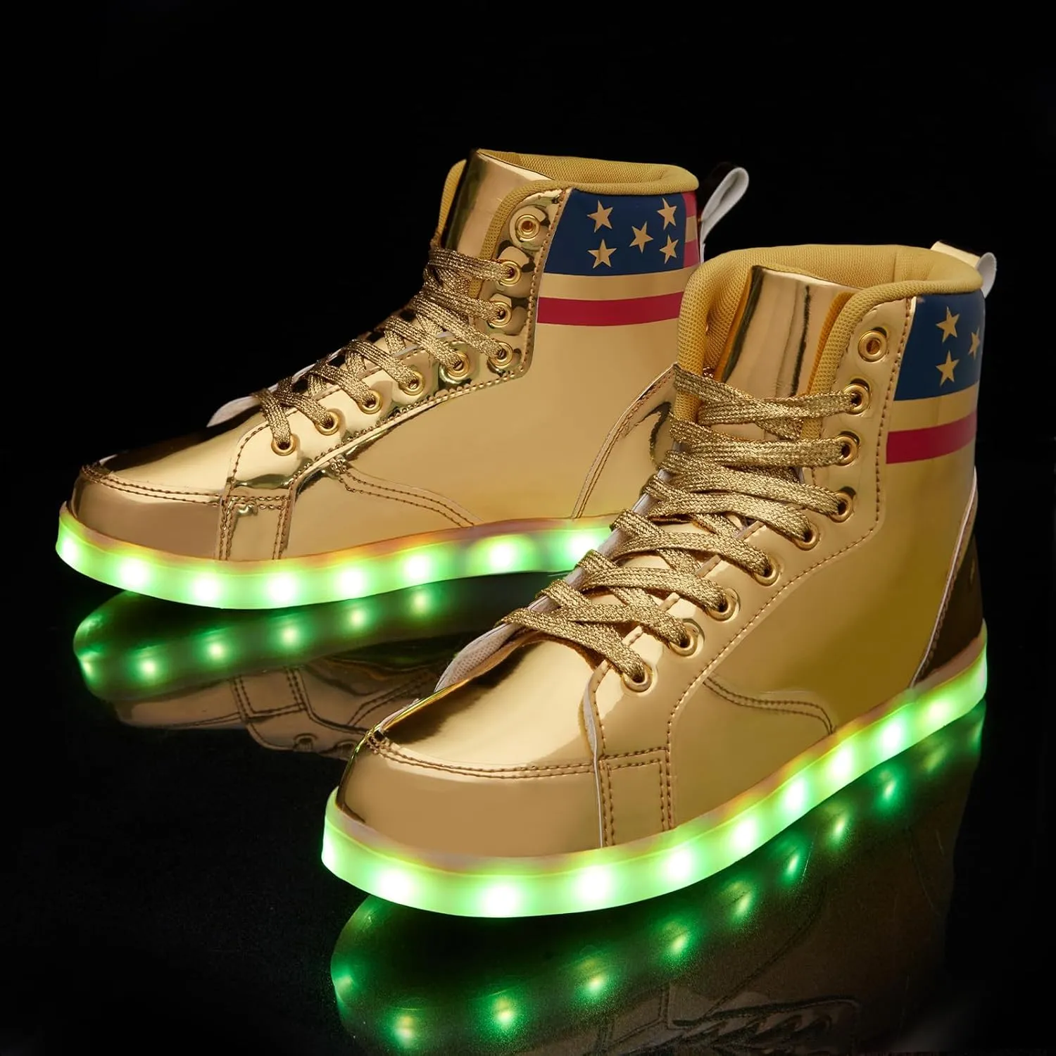 Light Up Shoes Women Men, USB Charging LED Glitter Chain Sneakers High Top Couple Dancing Shoes Halloween Glowing Flashing Luminous Trainers