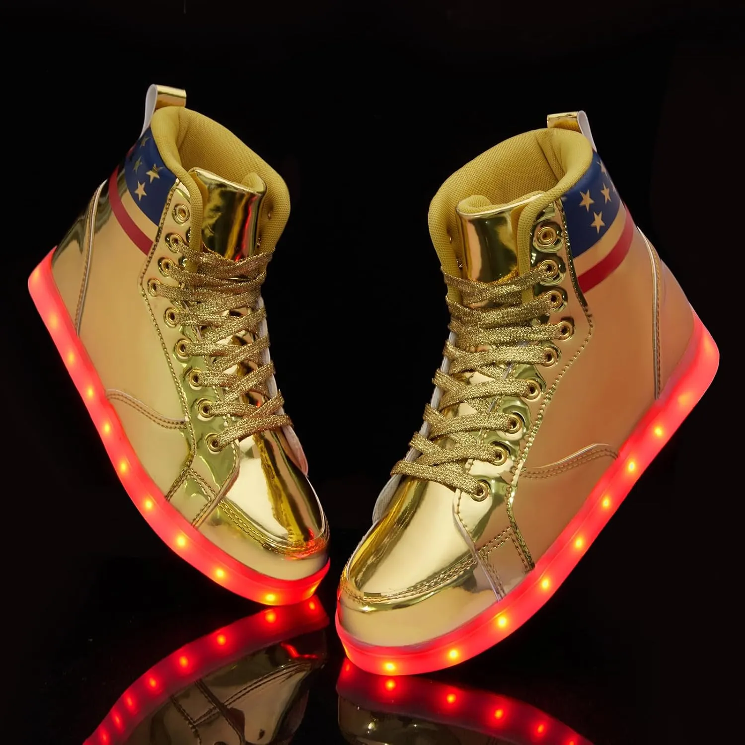 Light Up Shoes Women Men, USB Charging LED Glitter Chain Sneakers High Top Couple Dancing Shoes Halloween Glowing Flashing Luminous Trainers