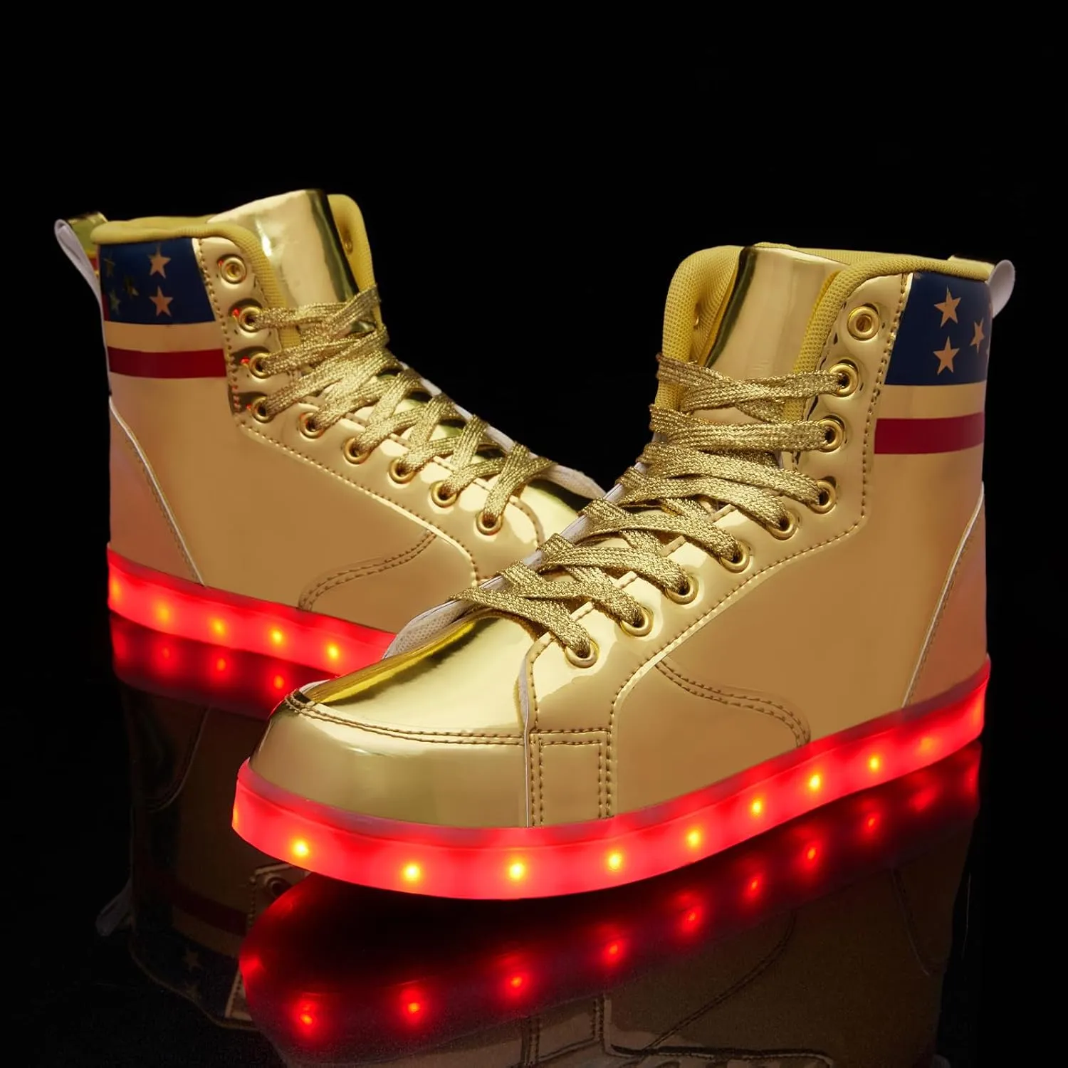 Light Up Shoes Women Men, USB Charging LED Glitter Chain Sneakers High Top Couple Dancing Shoes Halloween Glowing Flashing Luminous Trainers