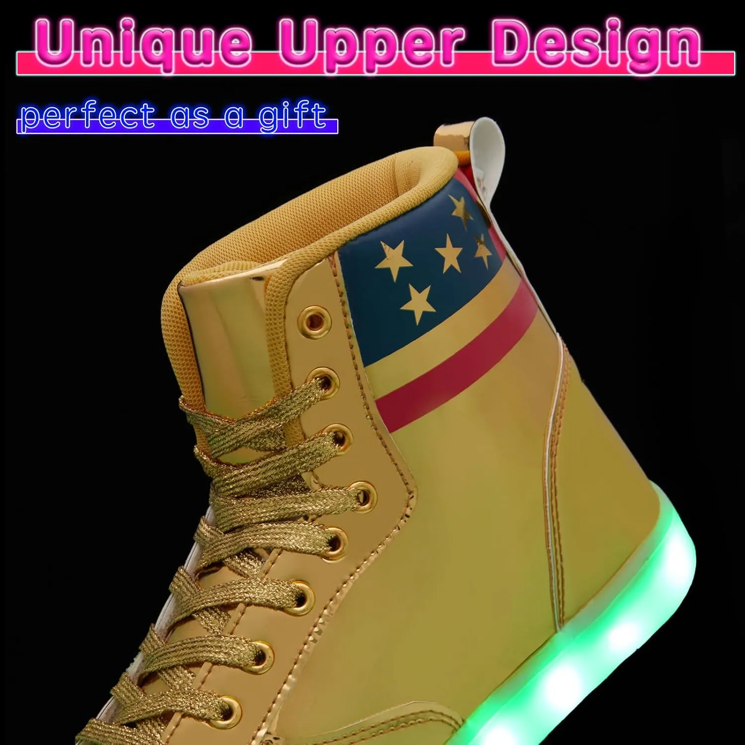 Light Up Shoes Women Men, USB Charging LED Glitter Chain Sneakers High Top Couple Dancing Shoes Halloween Glowing Flashing Luminous Trainers
