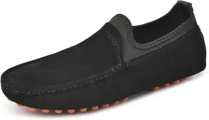 Loafers for Men Lightweight Large Size Genuine Suede Leather Moc Toe Flat Heel Lightweight Comfortable Prom Party Slip On