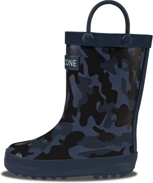 Lone Cone Kids Rain Boots for Girls & Boys – Waterproof Natural Rubber Toddler Rain Boots with Non-Slip Outsole & Easy Pull Handles – Solid, Pattern & Glitter Designs