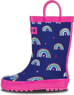Lone Cone Kids Rain Boots for Girls & Boys – Waterproof Natural Rubber Toddler Rain Boots with Non-Slip Outsole & Easy Pull Handles – Solid, Pattern & Glitter Designs