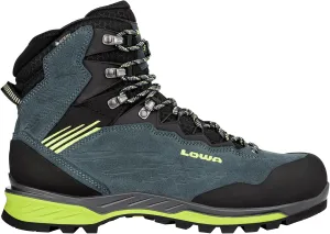 LOWA Mens Cadin II GTX Mid Suede Textile Steel Blue Lime Boots 8 US