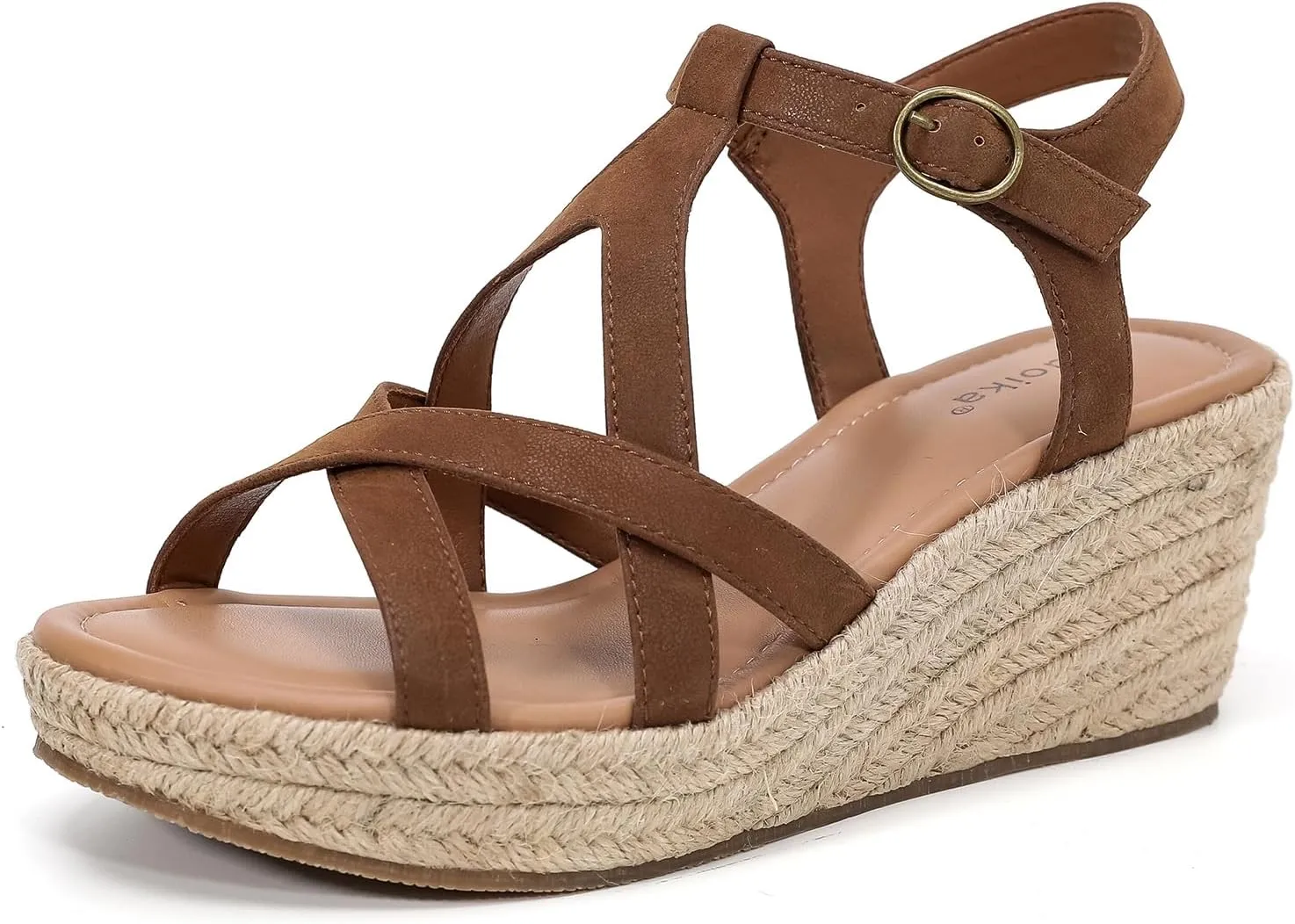 Luoika Women's Wide Width Flat Slides Sandals, Strapy Slide Sandal Slip on Dressy Summer Shoes for Women.