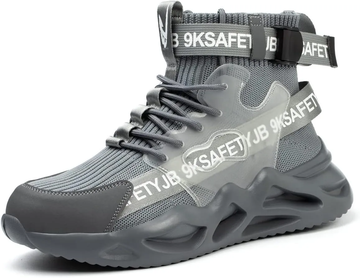 Luolocsn Work Boots Safety Steel Toe Shoes for Men and Women Slip Resistant Lightweight Breathable Industrial & Construction Sneakers