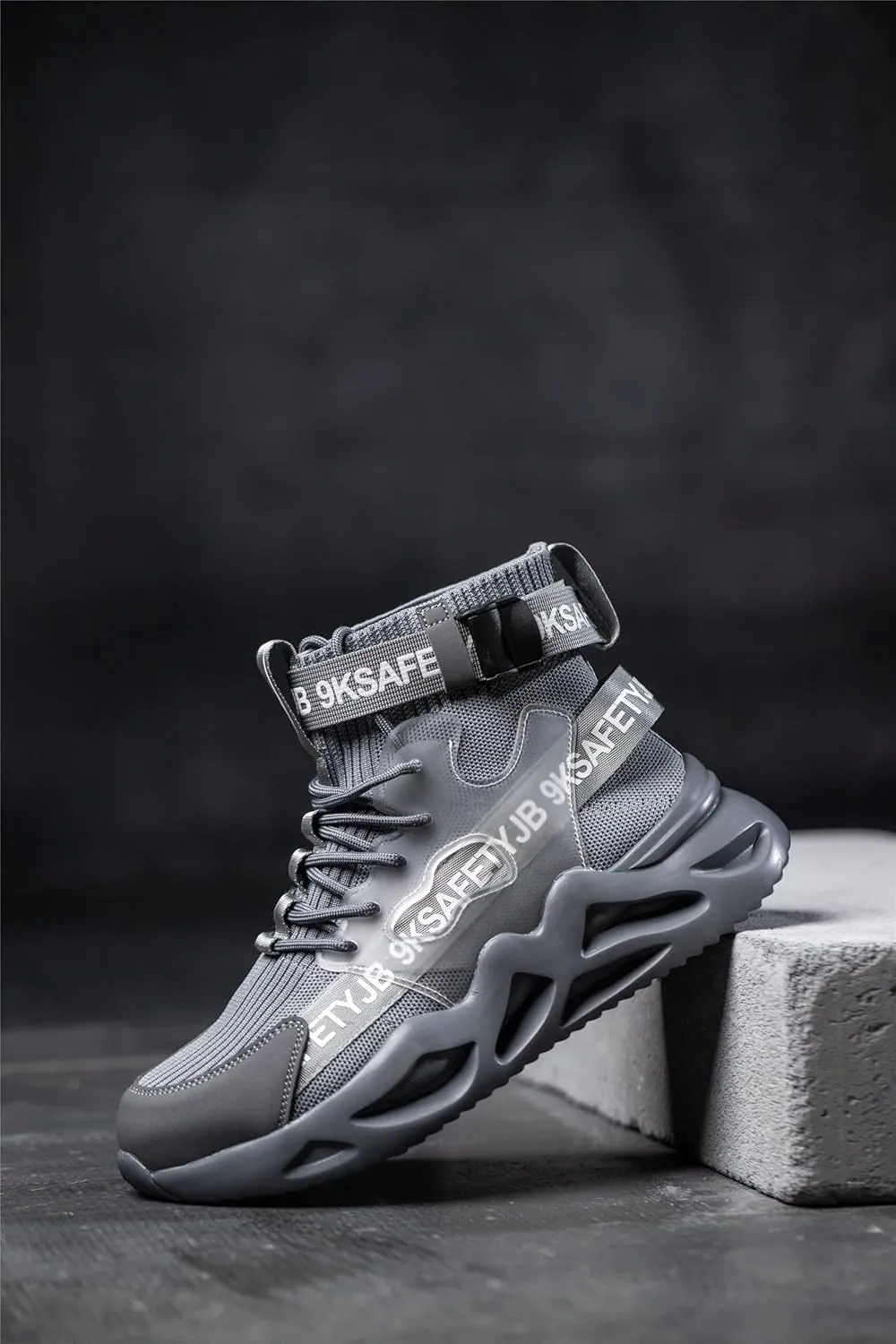 Luolocsn Work Boots Safety Steel Toe Shoes for Men and Women Slip Resistant Lightweight Breathable Industrial & Construction Sneakers